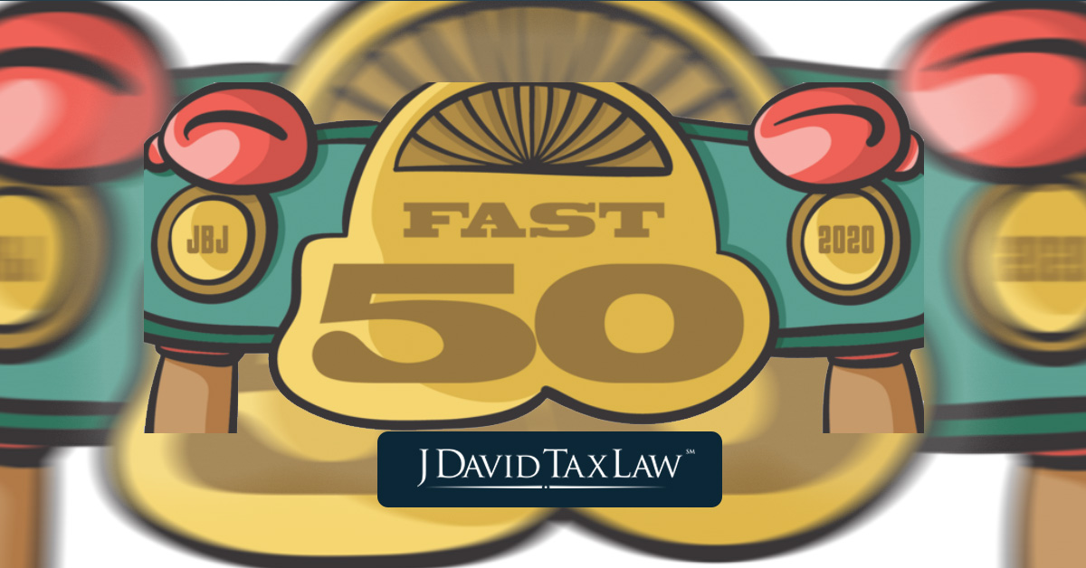 J David Tax Law Ranked #10 On Fastest Growing Company List