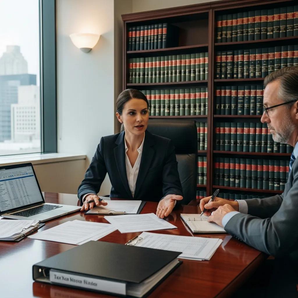 Tax attorney advising a client during an audit—professional legal support
